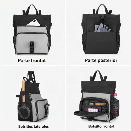 Vista 3 de PGmoon Bolsa de cubo de tiza, bolsa grande de tiza para escalada en roca