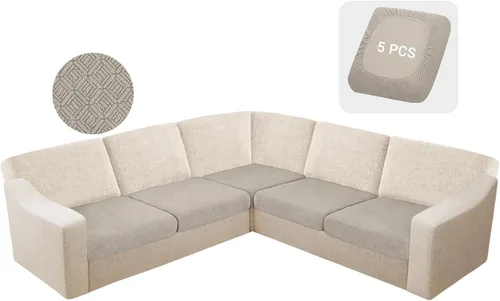 Vista 42 de HDCAXKJ - Fundas impermeables para cojín de sofá modular, fundas elásticas para cojín de sofá de esquina, fundas protectoras de muebles de jacquard
