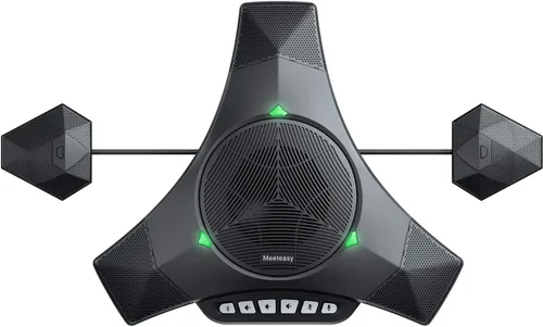 Vista 2 de MVOICE8010EX-B Micrófono de altavoz de conferencia, rango de captación de voz de 360° y 16 pies/reducción de ruido/cancelación de eco/altavoz