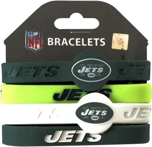 Vista 2 de Pulseras de silicona de la NFL, paquete de 4
