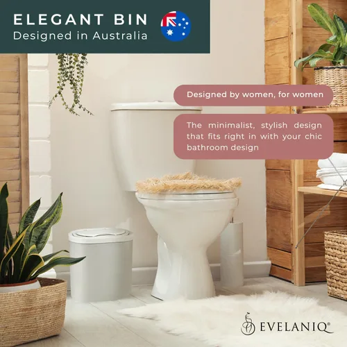 Vista 5 de Receptáculo de servilleta sanitaria para mujer (cubo + 300 bolsas de higiene) Almohadilla femenina y tampón para eliminación de baño, mini bote