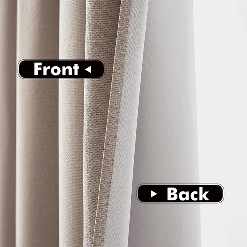 Vista 7 de MIULEE Cortinas con textura de lino de 90 pulgadas de largo, paneles de cortina opacas para dormitorio/sala de estar, cortinas aislantes térmicas
