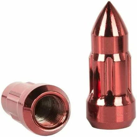 Vista 4 de Alloy USA 11290 - Kit de tuercas para rueda, estilo bala, rojo, 23 piezas, 1/2-20