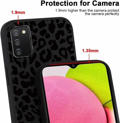 Vista 3 de Pack de 2 fundas con estampado de guepardo para Samsung Galaxy A03s 4G de 6.5", fundas de diseño de patrón de leopardo de lujo, de silicona suave