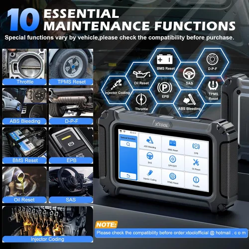 Vista 3 de XTOOL D5 OBD2 Escáner lector de código de automóvil, herramienta de escaneo de diagnóstico de transmisión ABS SRS con 10 reinicios, servicio EPB