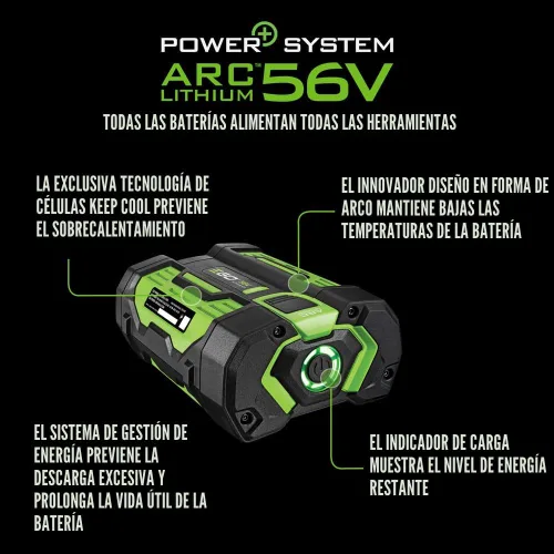 Vista 4 de Batería de litio EGO, ARC, 56 V, 2.0 A, Batería 2.5Ah