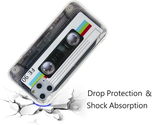 Vista 7 de Fateam - Funda para iPhone 11 Pro, acabado mate, resistente, suave, con parachoques suave, funda de casete retro compatible con iPhone 11 Pro