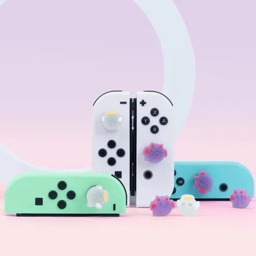 Vista 5 de GeekShare Tapas luminosas de agarre para pulgar, funda de silicona suave compatible con Nintendo SwitchOLEDSwitch Lite, 4
