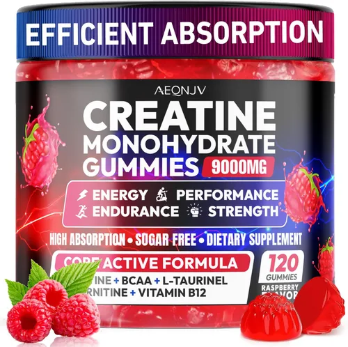 Vista 8 de Gomitas de Creatina Monohidrato Complejo para Hombres y Mujeres, 9000MG Suplemento de Creatina Pre-Entrenamiento Mejora la Fuerza Muscular