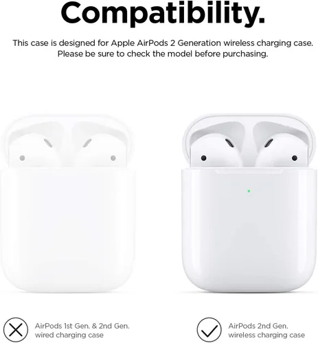 Vista 6 de elago Funda de silicona con llavero para AirPods 2 Menta suave
