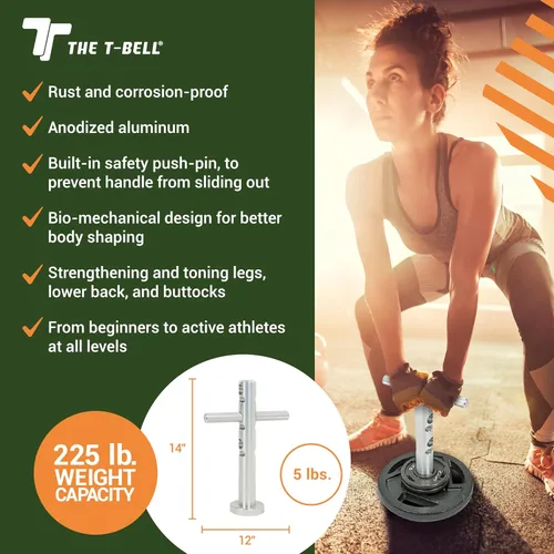 Vista 3 de T-Bell Pesa rusa ajustable. A prueba de óxido con mango giratorio duradero. Accesorio de fitness para moldear el cuerpo, fuerza de la pierna