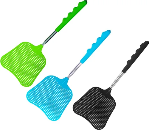 Vista 9 de Juego de Matamoscas de Servicio Pesado, con Mangos Extensibles Telescópicos de Acero Inoxidable Duraderos, para Hogar, Aula, Interior Exterior