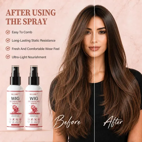 Vista 3 de ulluxe 2 piezas de spray de peluca para cabello sintético y cabello humano