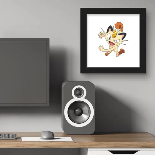 Vista 6 de Trends International Gallery Pops Pokemon - Póster de pared de Meowth, 12 x 12 pulgadas, versión enmarcada en negro