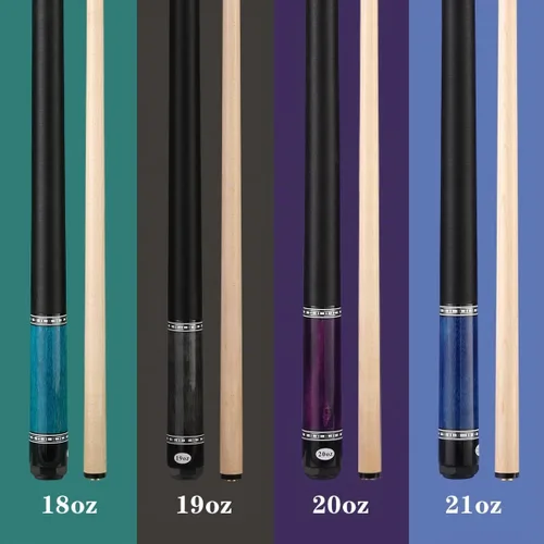 Vista 7 de Set of 4 Pool Cues-Different Weights(18/19/20/21 oz) or Different Tip Sizes(10/11/12/13mm Tip) Cue Set 58" Canadian Maple, 4-Prong House Bar