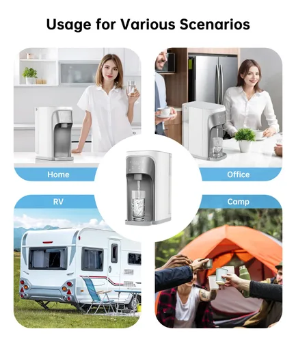 Vista 6 de WIE Encimera de filtro de agua de ósmosis inversa, purificación de ósmosis inversa de 6 etapas con UV, sistema de filtración de agua de contador