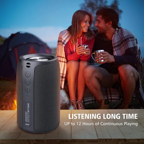 Vista 6 de ZEALOT Altavoces Bluetooth portátiles, altavoz inalámbrico, S32 Samll altavoz al aire libre, impermeable IPX5, emparejamiento Camuflaje