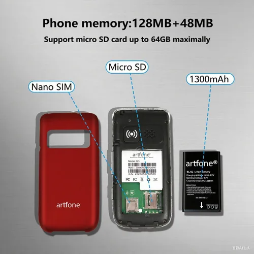 Vista 8 de artfone Teléfonos abatibles 4G Volte desbloqueados para personas mayores丨Botones grandes teléfono celular para ancianos y niños丨Sonido claro丨Botón