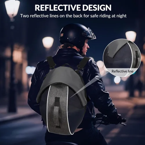 Vista 5 de Bolsa para Casco de Motocicleta TINGPAI con Gran Capacidad - Bolsa de Transporte Resistente a Arañazos y al Agua, Compatible con Casco de Cara