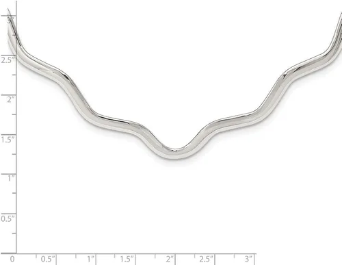 Vista 3 de Plata esterlina Ondulado V-Forma cuello cuello estilo QG1750