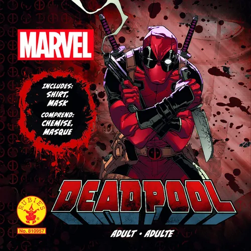 Vista 4 de DEADPOOL Marvel - Disfraz de adulto, Rojo