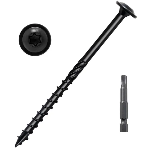 Vista 8 de LIONMAX Tornillos de retraso de 2-1/2 pulgadas, tornillo de madera estructural #14 x 2-1/2, 50 tornillos de construcción resistentes, resistentes a