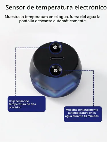 Vista 4 de Paquete de 2 termómetros digitales de baño para bañera, termómetro flotante recargable impermeable para baño de hielo, piscina