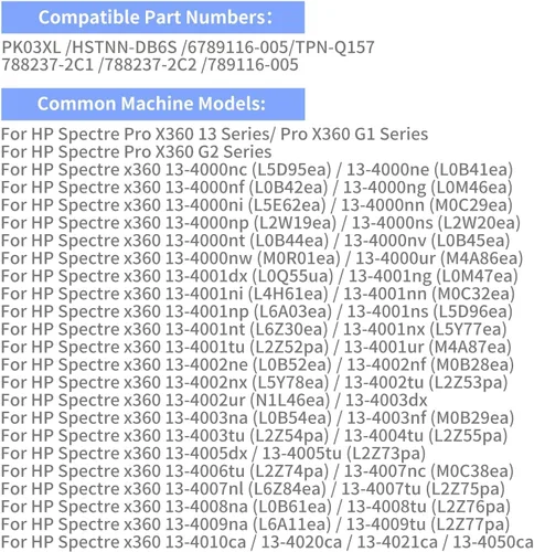 Vista 8 de Batería portátil de 56 Wh para HP Spectre X360 13 - PK03XL 11.4V