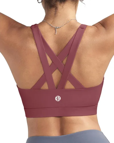 Vista 14 de RUNNING GIRL - Sujetadores deportivos para mujer, sujetadores deportivos con tiras acolchadas y espalda cruzada de apoyo medio con copas extraíbles