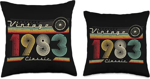 Vista 3 de 1983 vintage birthday retro Limited Edition men woman gift Throw Pillow