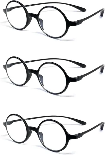 Vista 5 de Calabria 721 Flexie - Lentes de lectura redondos para hombres/mujeres, flexibles, de una sola potencia, flexibles, duraderos, ligeros, marco TR-90