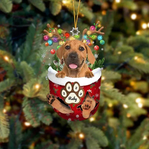 Vista 166 de Adornos personalizados de Pug cervatillo – Decoración personalizada para árbol de Navidad con patas de bolsillo de nieve