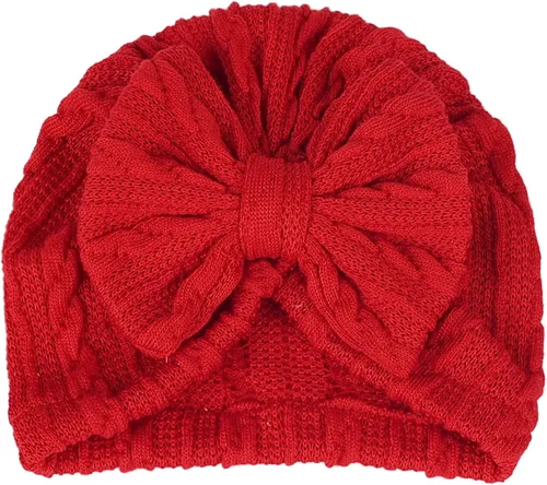 Vista 14 de Gorro de punto para bebé con lazos lindos turbante para envolver el sombrero (MZ6)