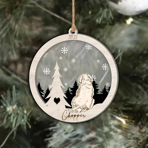 Vista 195 de Nazenti Adorno de Navidad conmemorativo personalizado, regalo personalizado de recuerdo de perro, condolencias por pérdida de mascotas, sabueso