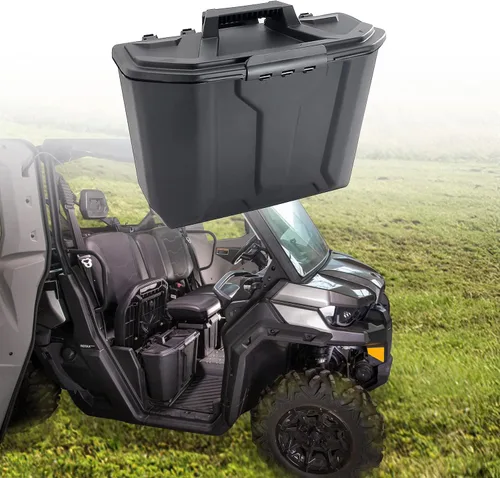 Vista 2 de Passenger+Center - Caja de almacenamiento para debajo del asiento compatible con accesorios Can-Am Defender