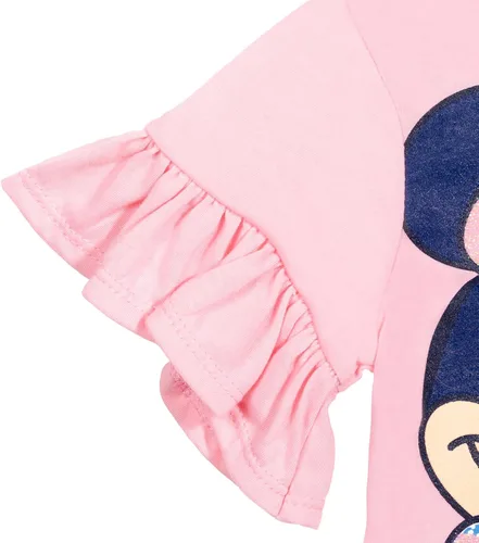 Vista 6 de Disney Minnie Mouse Princess Frozen Little Mermaid T-Shirt Leggings and Scrunchie 3 Piece Outfit Set Infant to Big Kid