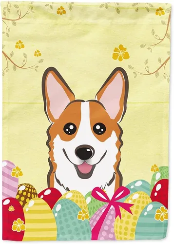 Vista 127 de Caroline's Treasures BB1920CHF - Bandera de caza de huevos de Pascua con diseño de bulldog francés, para casa, gran porche, para colgar en la pared