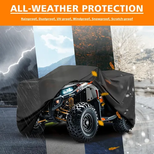 Vista 6 de COVERVIN Cubierta para ATV Impermeable de Servicio Pesado, Resistente a Todo Clima, Lluvia y Sol, Cubierta de 4 Ruedas Cubierta Quad para Honda