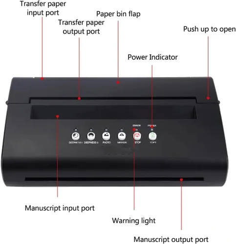 Vista 3 de Tattoo Transfer Stencil Machine Printer Drawing Thermal Maker Copier Line Printing