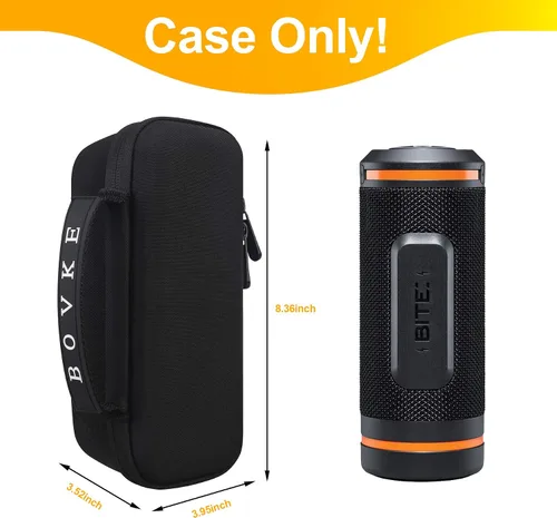 Vista 2 de BOVKE Funda de transporte para Bushnell Wingman 2/Bushnell Wingman Golf GPS Bluetooth altavoz, bolsillo de malla adicional para cables de carga