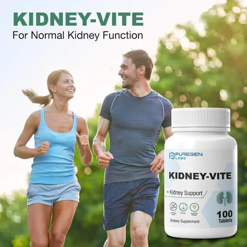 Vista 6 de Puregen Labs Kidney-Vite Riñón Premier, soporte renal, sin OMG, sin gluten, sin aditivos de color artificial - 100 tabletas vegetarianas