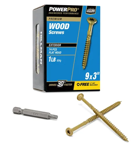 Vista 23 de Power Pro Tornillos de madera para exteriores de alta calidad, tornillos de cubierta multiusos #8 x 1-1/4 pulgadas para proyectos al aire libre