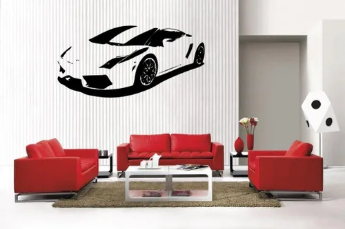 Vista 3 de Newclew - Adhesivo de vinilo extraíble para pared, diseño de coche