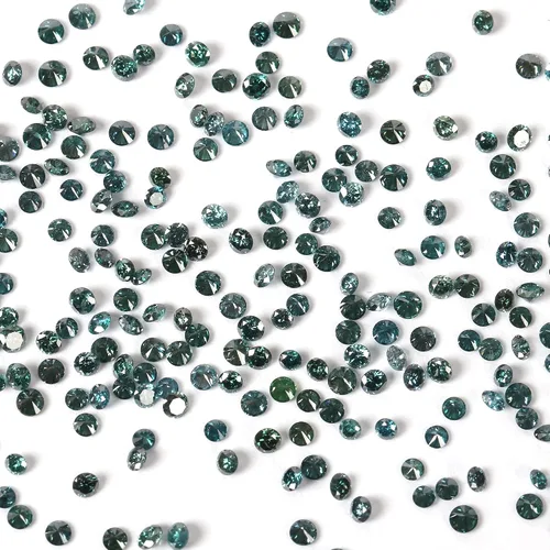 Vista 5 de Lote redondo de diamantes sueltos naturales SI1SI2 Clarity Blue-Green Color 100% diamantes reales Lote..
