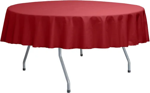 Vista 16 de Ultimate Textile Poly-Cotton Twill 60-Inch Round Tablecloth - Fits Tables Smaller Than 60-Inches in Diameter, Navy Blue