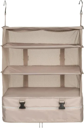 Vista 18 de TABITORA - Estantería portátil y plegable de gran capacidad con ganchos para colgar, ideal como almacenamiento para viajes