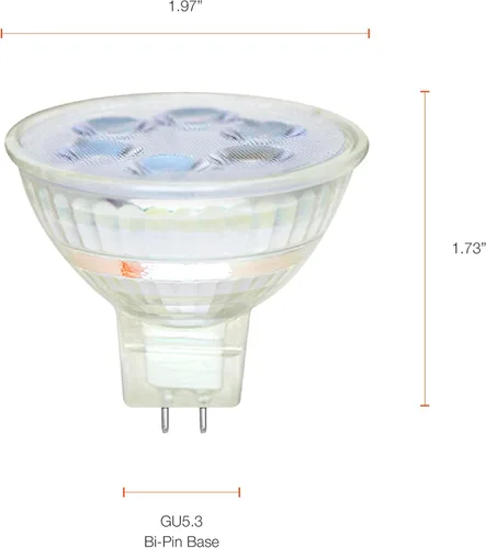 Vista 2 de Sylvania - Bombilla LED MR16 Ultra, inundación de 35°, 6 W, equivalente a 35 W, 22 años, base GU5.3, regulable, 450 lúmenes, 3000 K, blanco, vidrio