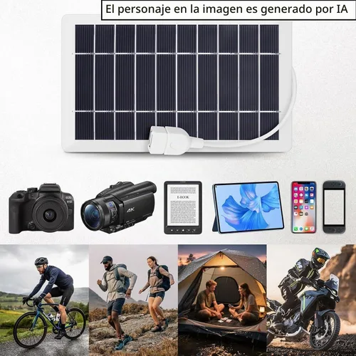 Vista 5 de Cargador de panel solar USB de 5V 5W, kit de panel solar portátil, blanco, 1pcs Blanco 1 pieza