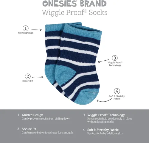 Vista 6 de Onesies Brand Unisex Baby 12-Pair Bootie Socks