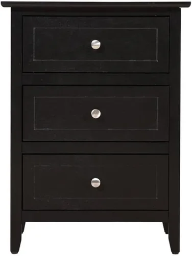 Vista 3 de Glory Furniture Daniel - Mesita de noche con 3 cajones, color negro